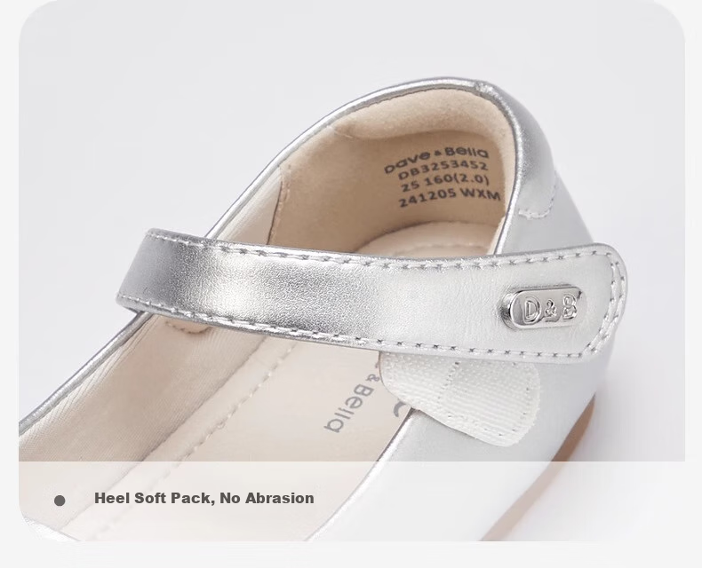 DAVE & BELLA Children's Crystal Leather Shoes, Sparkling Autumn Princess Shoes for Baby Girls, Mary Jane Sandals 9