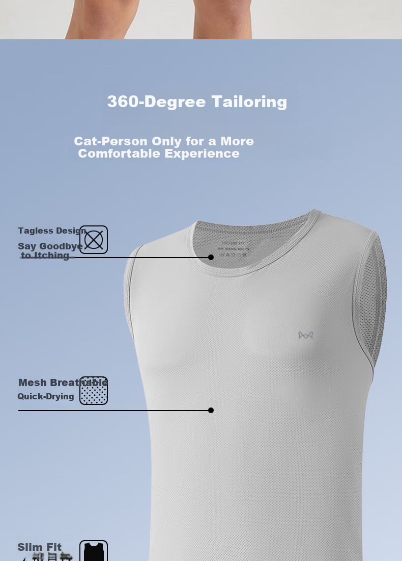 MiiOW 2-Pack Men's Basic Sleeveless Tank Tops Loose Fit Sports Undershirts Plus Size Crossback Vests 9