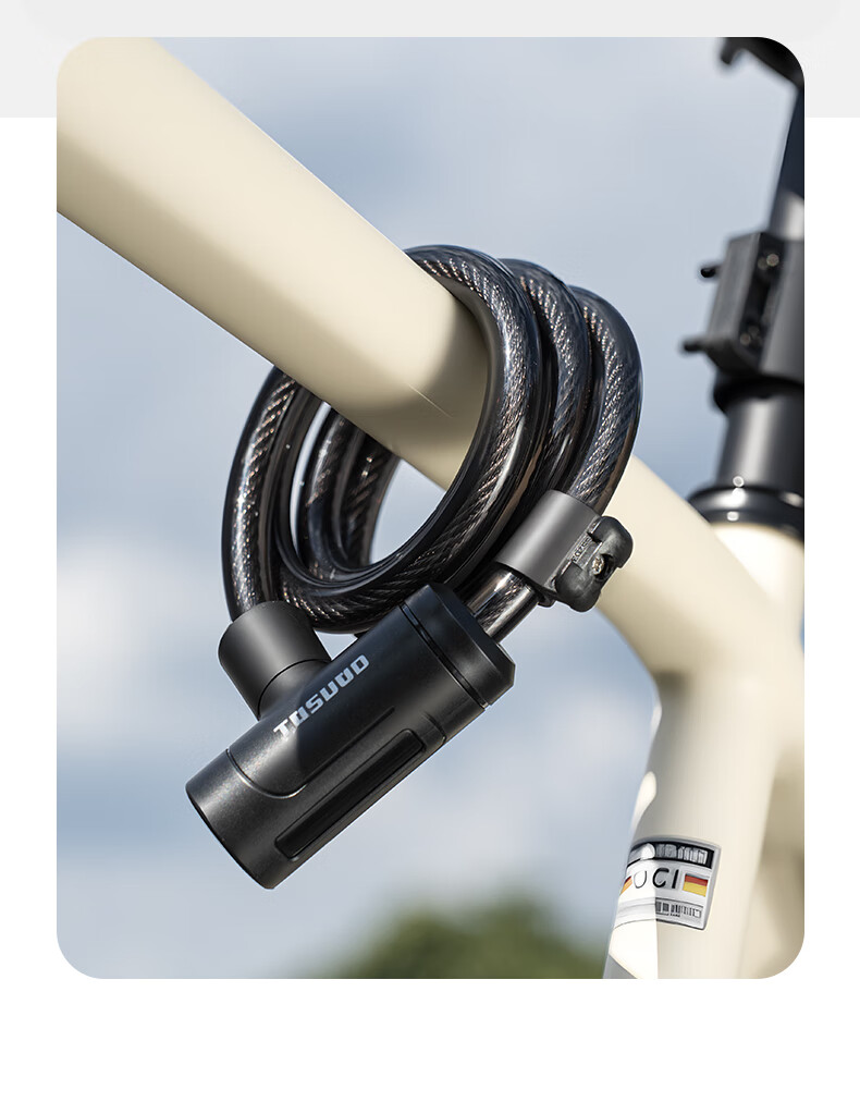 Captain Tas Bicycle Lock Anti-Theft Cable Lock Electric Bike Steel Cable Lock Portable Key Lock Mountain Road Bike Cycling Accessories 15