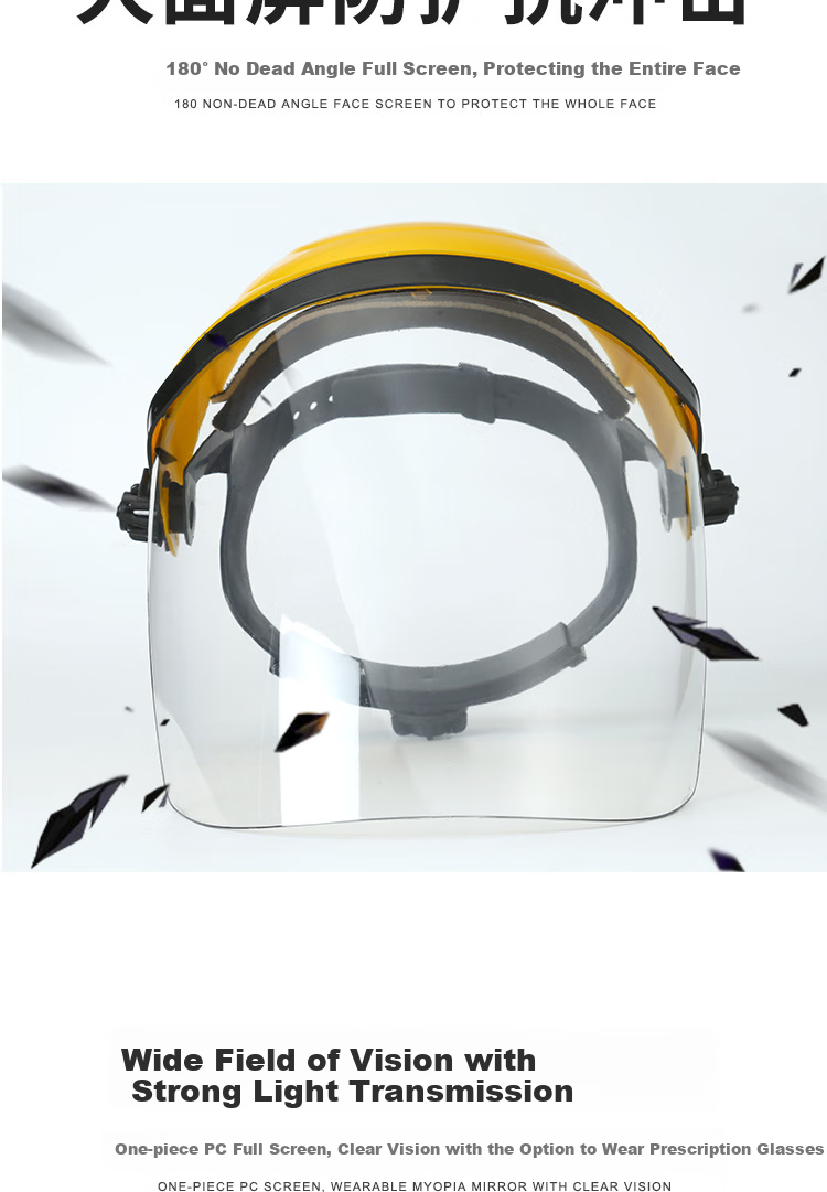 Beifute Welding Helmet, Anti-Spatter, Impact-Resistant Full-Face Protective Mask, Transparent Head-Mounted Welding Goggles [Jingcang Flash Sale], Yellow Top Transparent Mask, Two Pieces 6