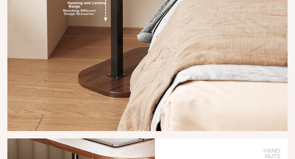 XIAOJIANGCAI Movable Flip-Lift Computer Desk, Bedroom Study Bedside Table, Living Room Sofa Side Table, Small White Desk 11