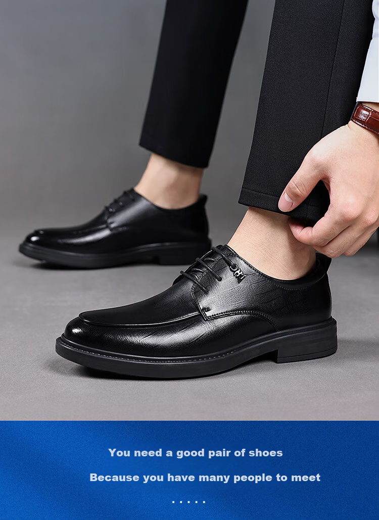 Zhengtai Men's British Style Leather Shoes, Business Formal Shoes, Breathable Soft-Soled Casual Leather Shoes for Men, JZ0120, Brown, Size 44 3