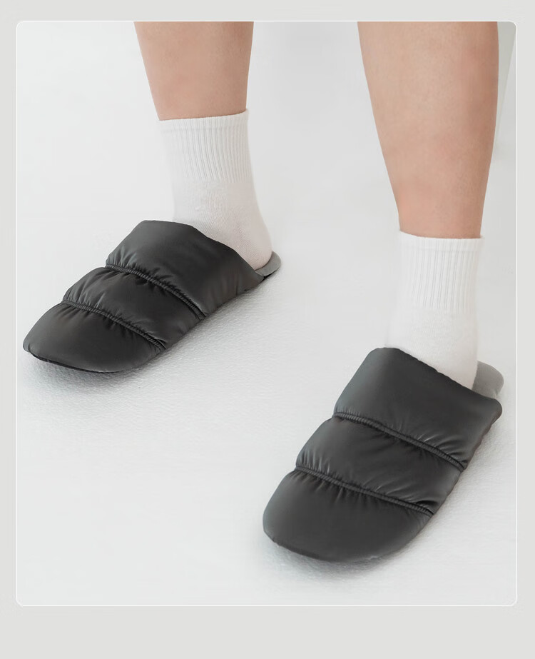 MONDOBELL Cotton Slippers Autumn Winter Indoor Home Warm Soft Plush Cotton Shoes Light Gray 39-40 MD2345 3