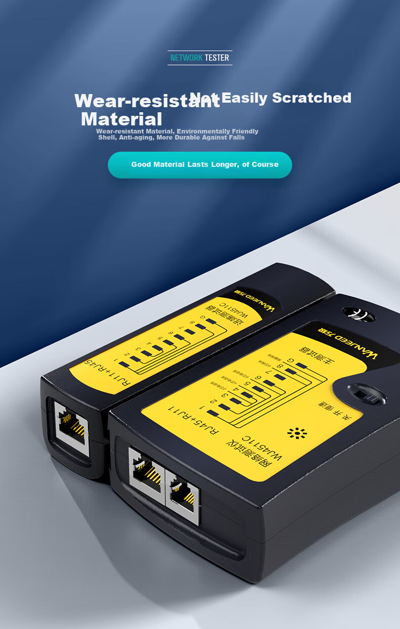 WANJEED (OFNPFTTH) Network Cable Tester, Multifunctional Network Tester, Line Tester, RJ45/RJ11 Network Cable And Telephone Line Signal Continuity Detector with Battery, WJ-1113 8