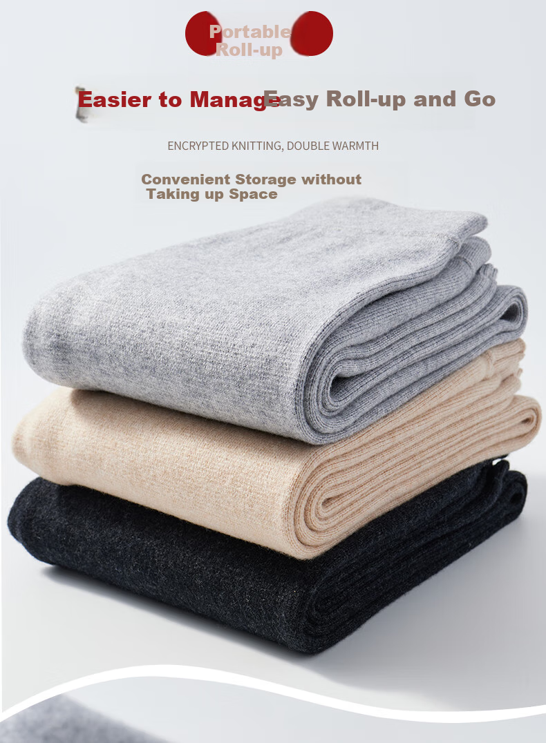 Mengyangwang Men's Wool Pants, 100% Pure Wool, Knitted Thermal Underwear for Middle-Aged And Elderly, Thick Base Layer Pants for Autumn And Winter 10