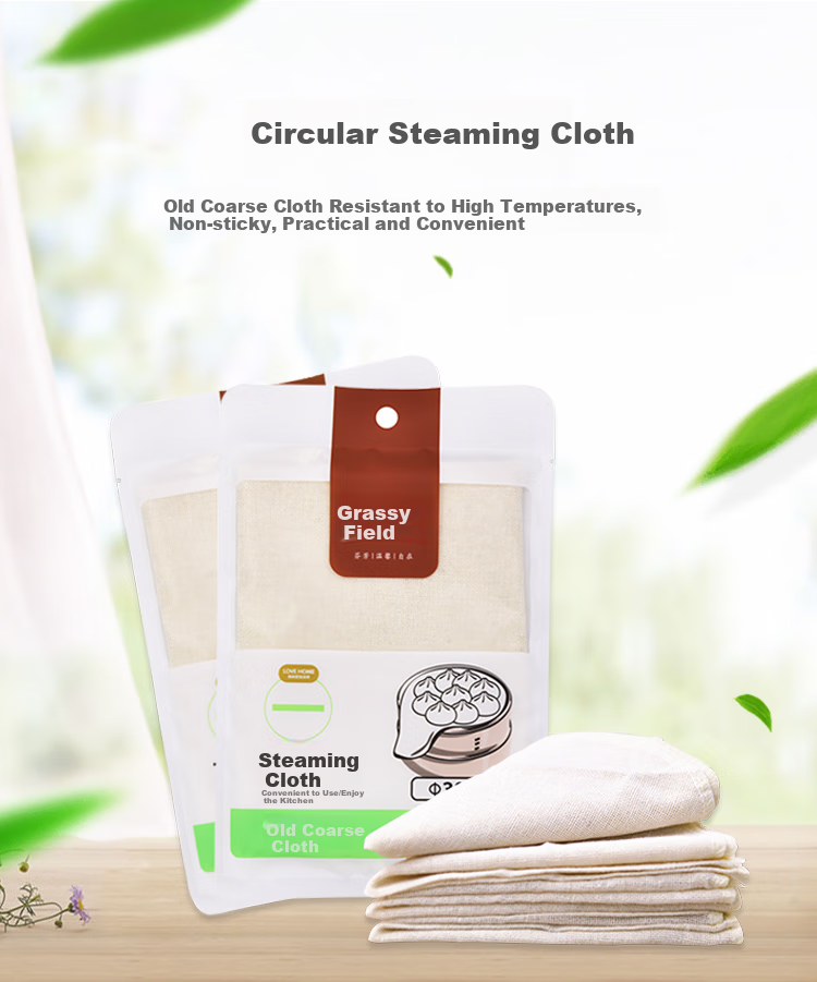 Fangcaodi Round Steamer Cloth, 30CM*10 Pieces, Coarse Cotton Steamer Liner, for Steaming Buns And Dumplings, Non-Stick Drawer Cover for Home Use 1