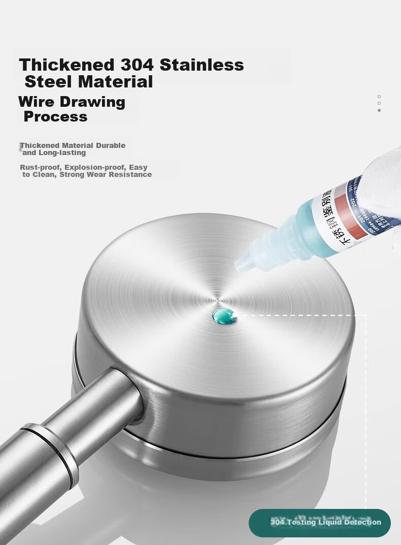 BSITN 304 Stainless Steel Pressurized Handheld Shower Head Single Nozzle Universal High-Pressure Showerhead BH032 6
