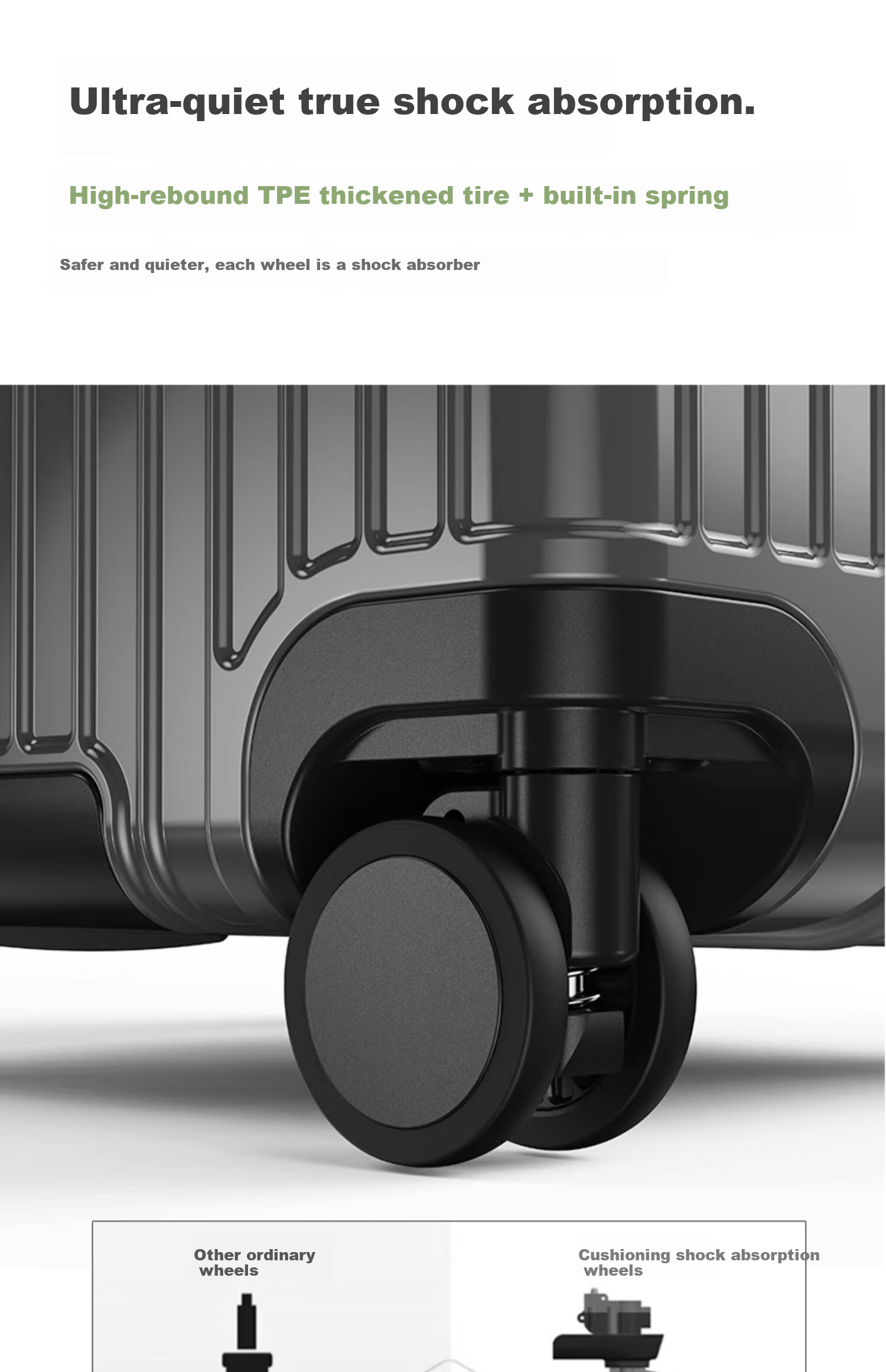 DELETE 2026 New Multifunctional Large-Capacity Trolley Suitcase with Password Lock, Phantom Black, 28 Inches 8