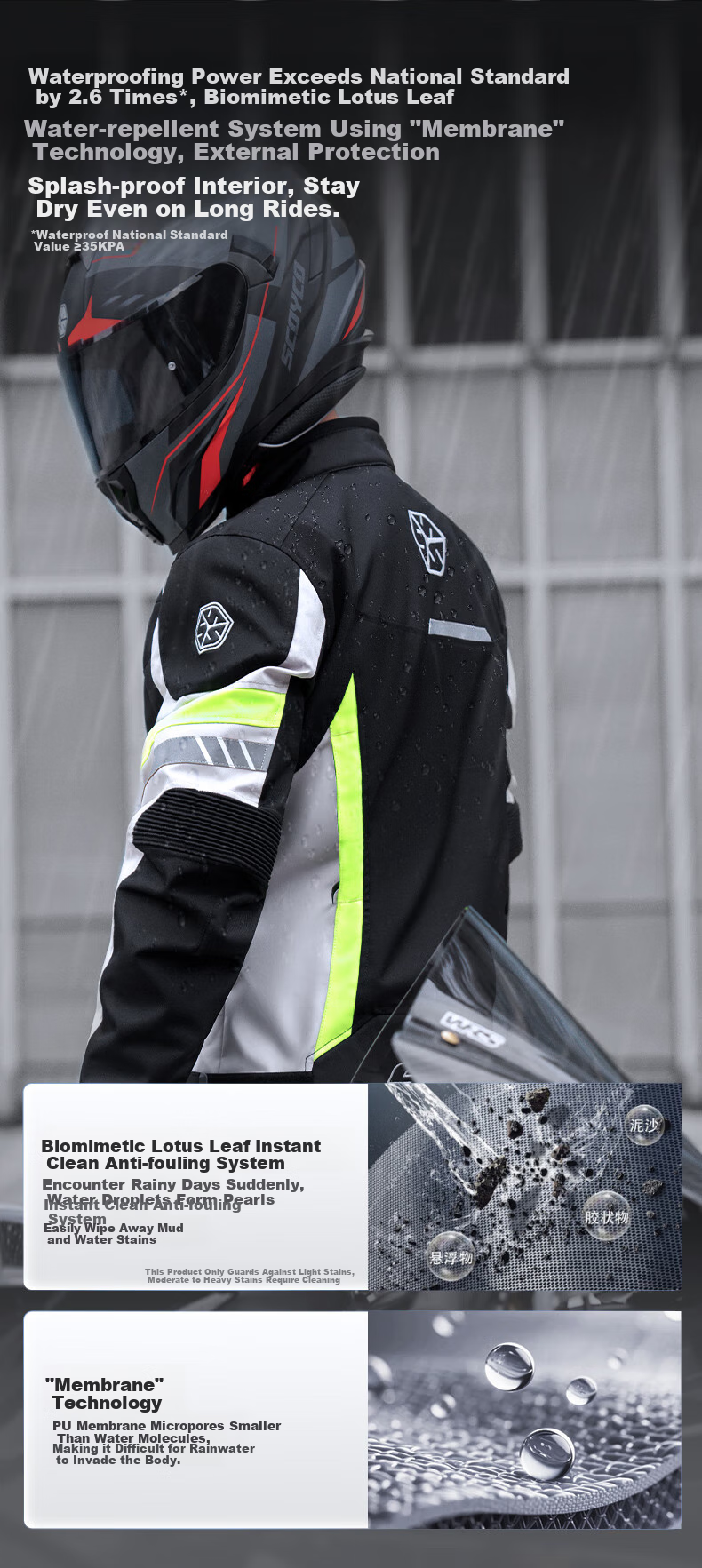 SCOYCO Motorcycle Riding Suit, Racing-Style Protective Gear, Anti-Fall, Windproof, Wear-Resistant, Specialized Equipment for Men, All Seasons 6