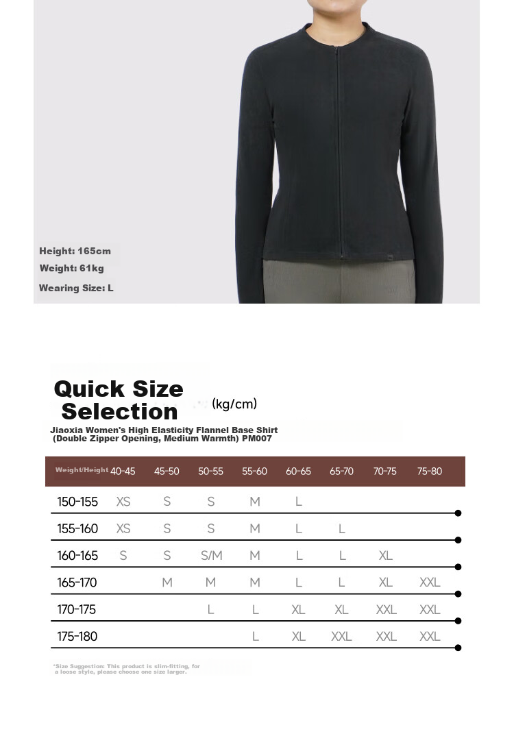 Beneunder Fleece Double Zipper Top for Women, Slim Fit, Elastic Long Sleeve, Skin-Friendly Inner Layer Base Shirt PM007 24