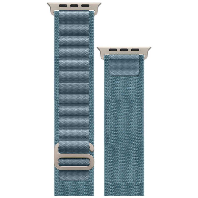 Biaodai Ge Premium Breathable Summer Nylon Watch Band for Apple Watch S10/S11/9/8/7 iWatch 45/46/49MM Ultra 2/3 Light Blue Titanium Buckle