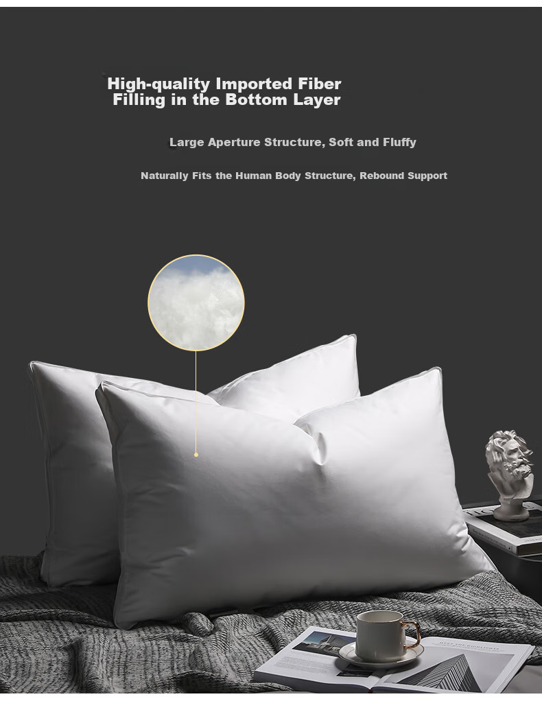 La Torretta Pillow, down Alternative Pillow, 95% White Goose Down Pillow Core, High-Elasticity Star-Rated Hotel Satin Goose Down Pillow, One Piece 6