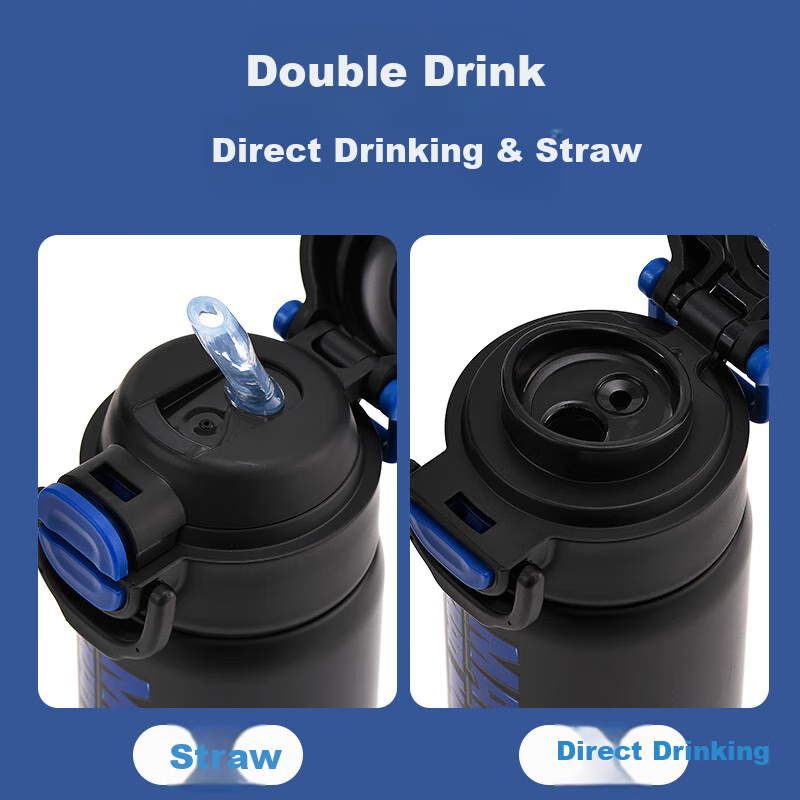 Dishini Water Bottle, 316 Stainless Steel Insulated Cup, Hot And Cold Cup, 520ML Capacity, Dual-Use Children's Water Bottle, 6649 Iron Ma