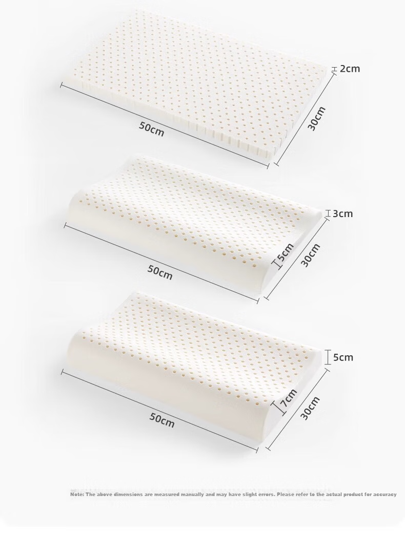 Beitaisi Children's Pillow Natural Latex Pillow for Ages 1-6 Baby Comfort Pillow Breathable Shaping Neck Support Pillow 50*30*3/5cm 2