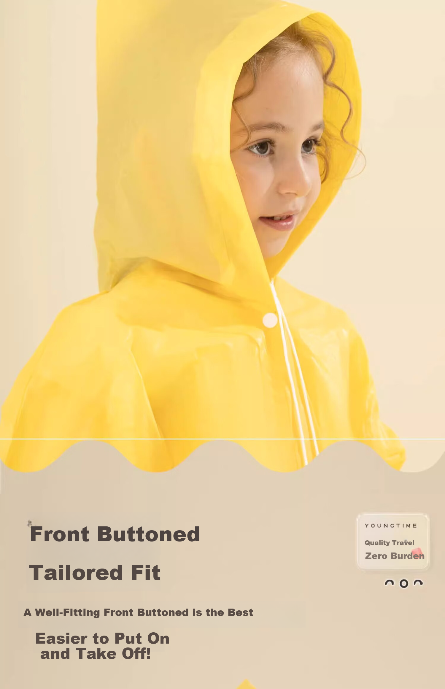 Youshiguang Disposable Raincoat for Children, Thickened Transparent, Enlarged, for School Backpack, Spring Outings, Elementary School Rain Poncho for Boys And Girls 5