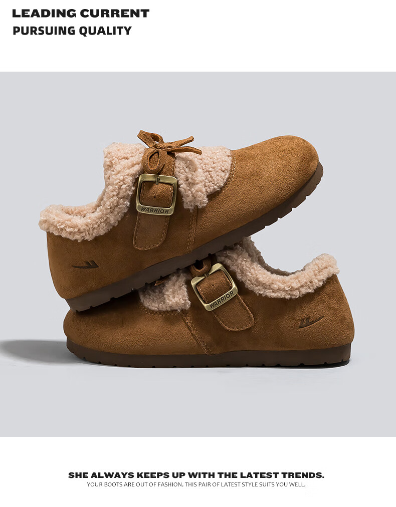 Warrior Women's Winter 2025 Fleece-Lined Warm Birkenstock Style Thick Plush Shoes Camel Size 39 11