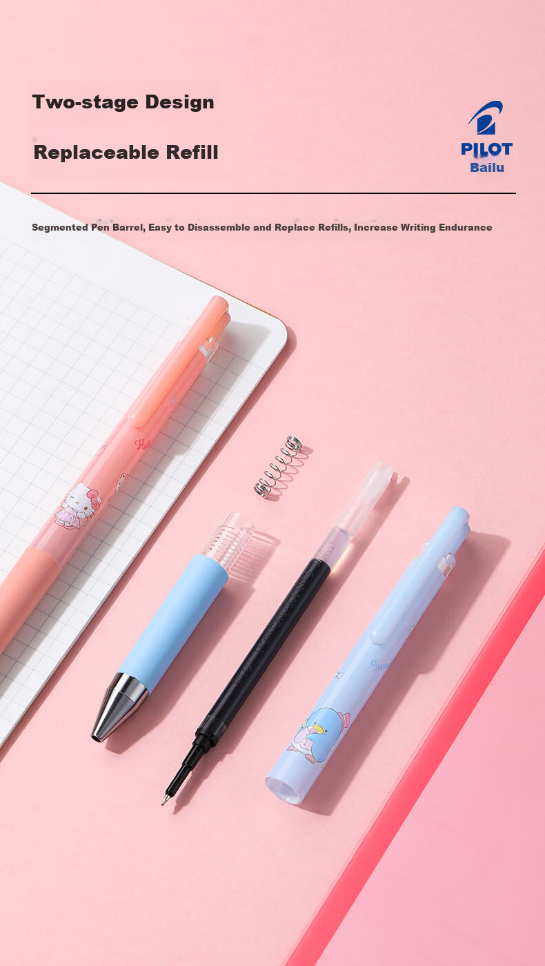 PILOT JUICE UP 0.5mm Black Gel Pen Sanrio Kuromi Collaboration Pen Case Set Black Barrel 6