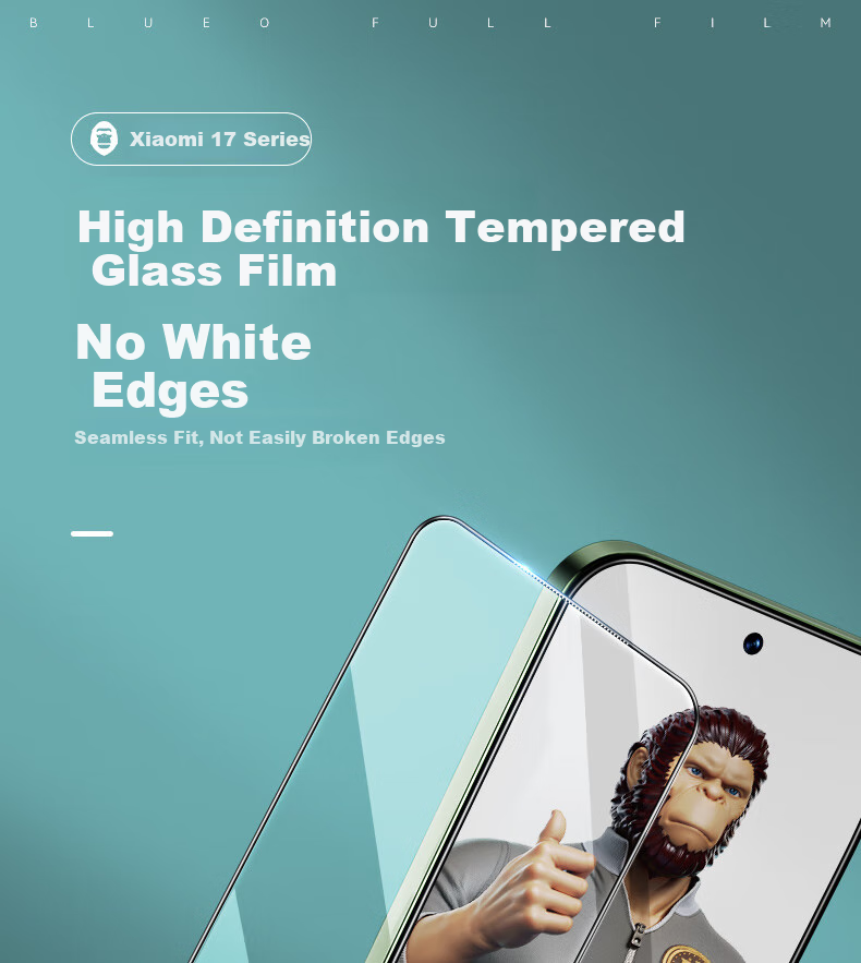 Lanxingxiansheng Tempered Glass Screen Protector for Xiaomi 15, High-Definition Anti-Fingerprint Shatterproof Phone Film 1