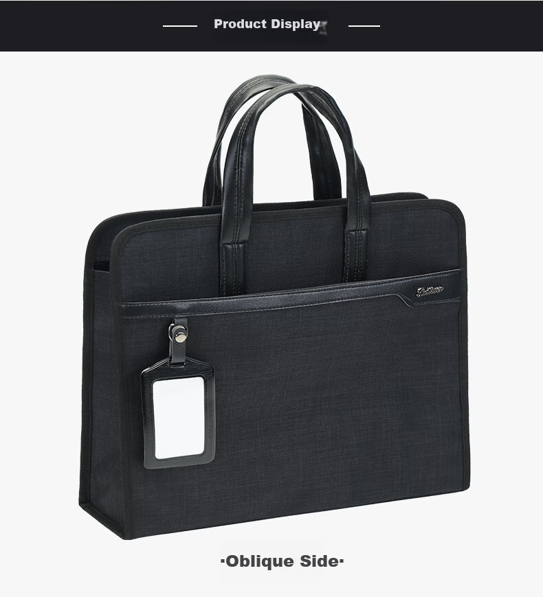Bailiwen H1816 Dark Gray Business Wide Conference Briefcase Laptop Bag for Men And Women, Travel Handbag, Document Bag, File Organizer, Office Meeting Bag 4