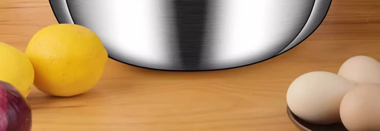 Oluoti 304 Stainless Steel Food Grade Salad Bowl Thickened Kitchen Marinating Bowl Egg Beating Bowl Large Basin 30cm 5