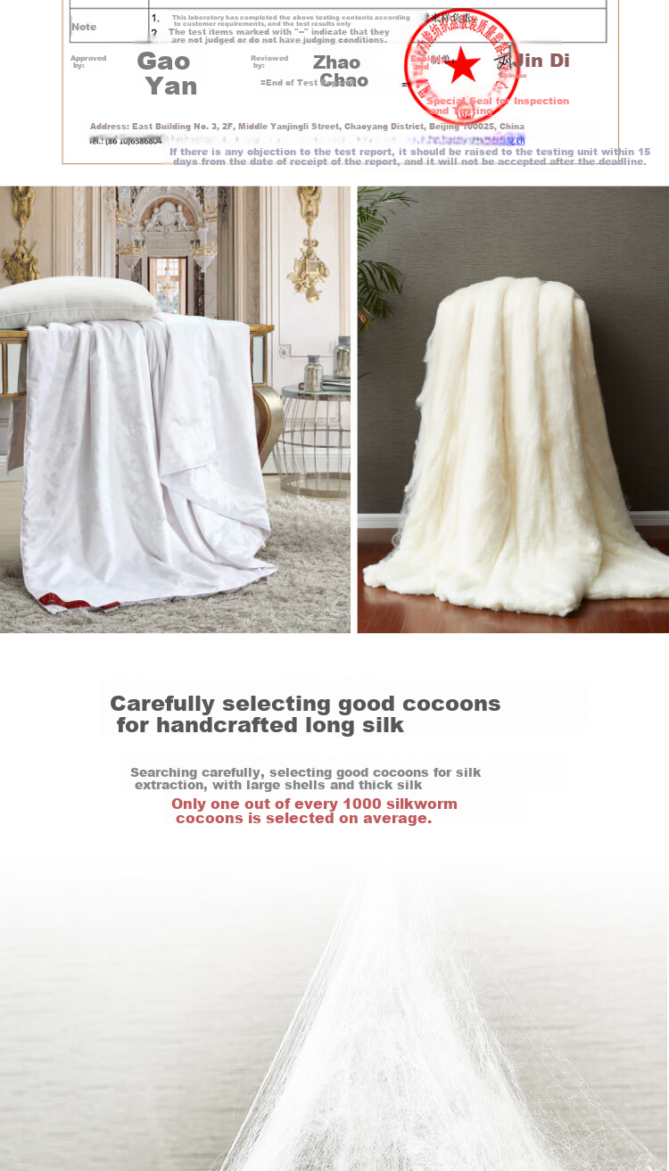 Mengjie Jiafang Silk Comforter, Soft Jacquard Pattern, Breathable Air Conditioning Summer Quilt, All-Season Duvet, Filling Material Approximately 480g, 200*230cm 2