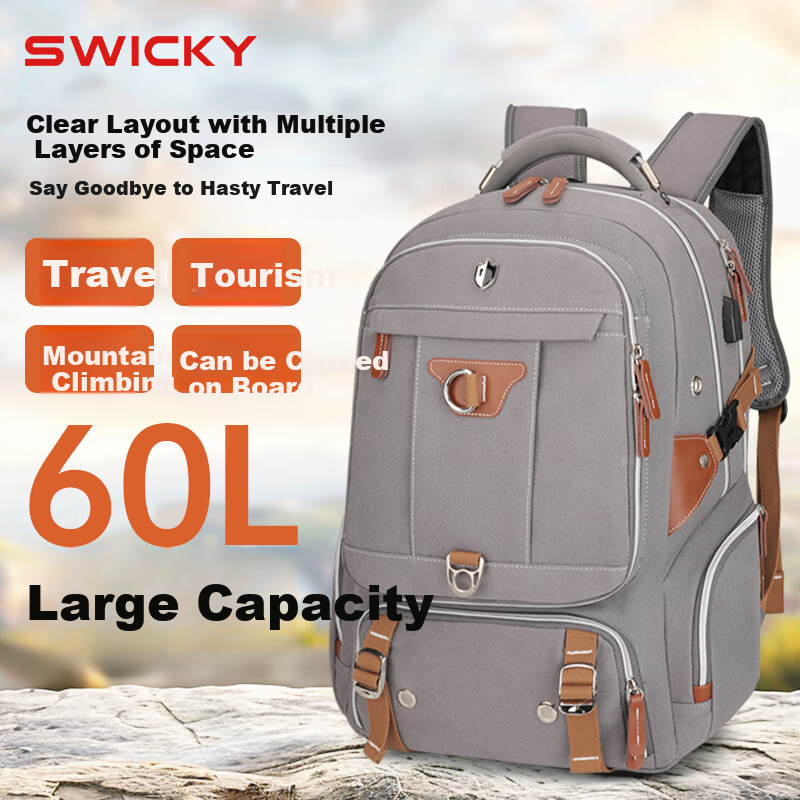 SWICKY Travel Backpack, Short-Trip Business Trip And Tourism Bag, 2026 New Model, Large Capacity Laptop Bag And Schoolbag, Unisex Style for Men And Wome