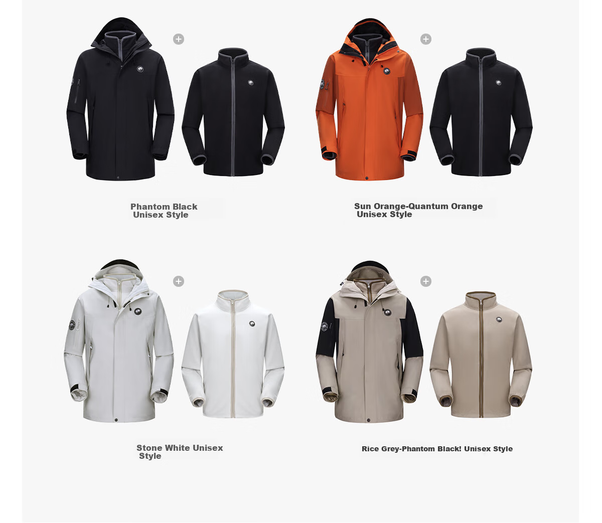 Xiongmao Zhang Yuxi Same Style Outdoor Three-In Jacket for Men And Women, Triple Protection Color-Block Mountaineering Coat R611 Orange L 24