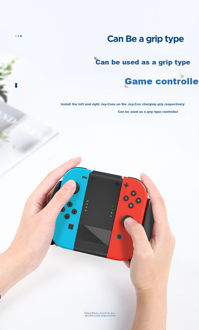 Yisika Switch Game Controller Charger, Play While Charging, Joy-Con Controller with Non-Slip Grip, Compact And Portable, Mobile Game Accessory, E-Sports Switch Accessory 2