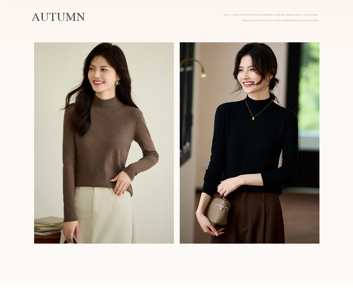 She Enjoy Women's Knitwear Half Turtleneck Slim Fit Solid Color Sweater Autumn Winter Base Layer T54Z121 2