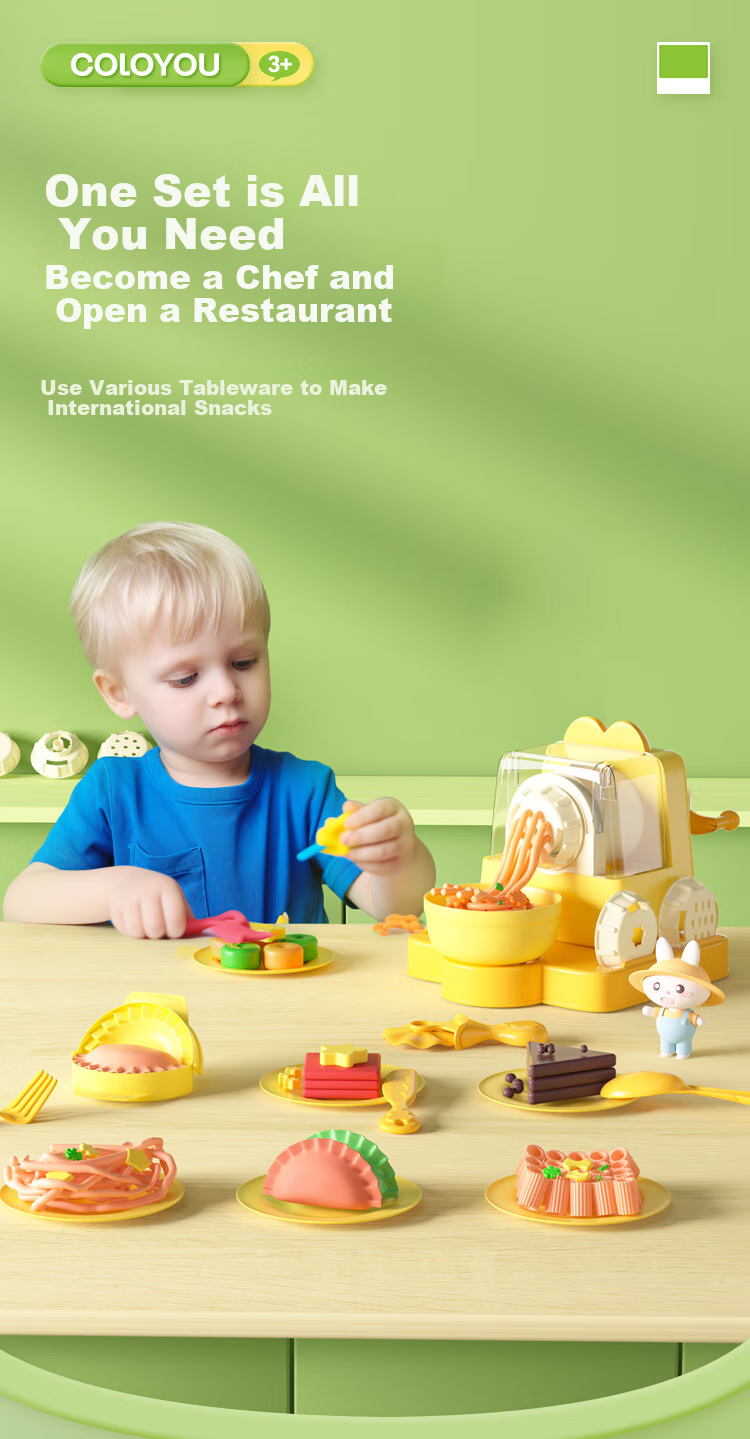 Coloyou Flour-Based Modeling Clay Children's Set, Non-Toxic Play Dough, Rubber Clay Molds, DIY Crafts Toy, Self-Operated, Not Ultra-Light Clay 11