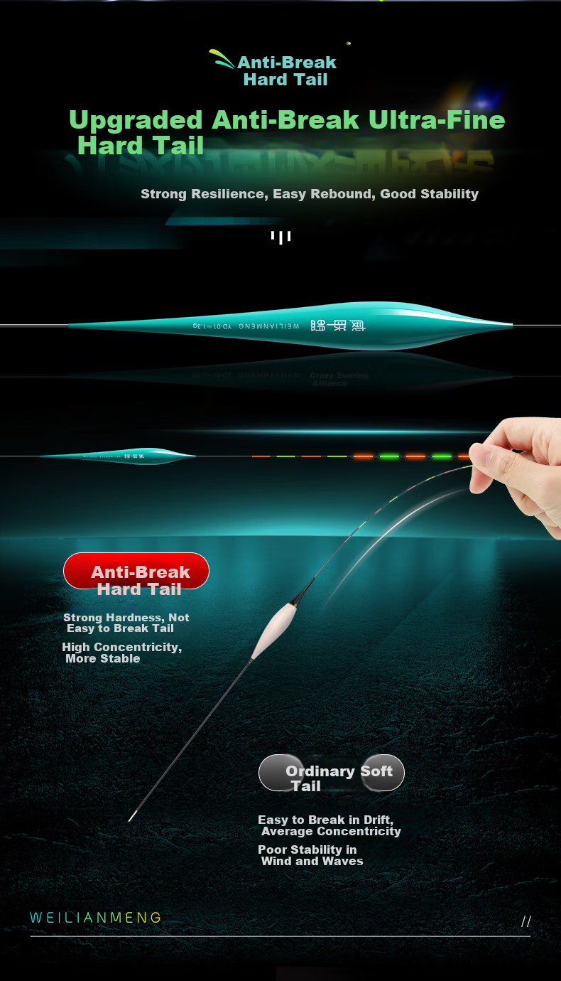 Weilianmeng YD04 Fishing Float, Seamless Electronic Float, Luminous Float, Ultra-Thin Tail, Sensitive Day And Night Dual-Use Float, Fishing Tackle 7