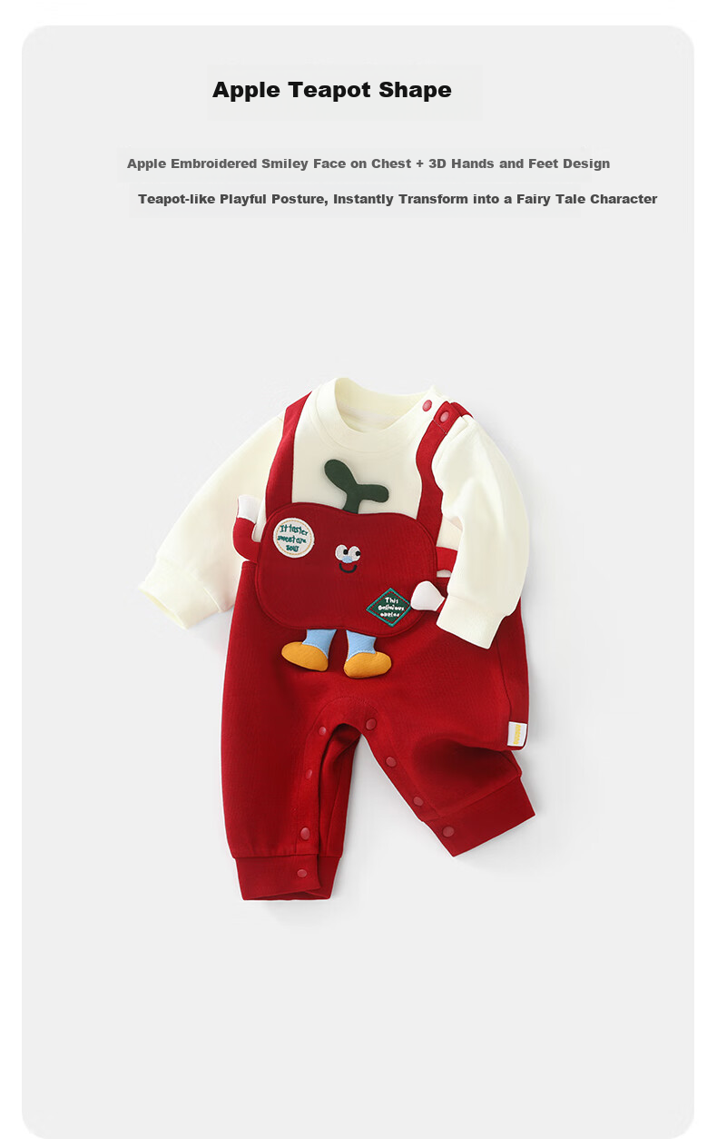 DUUDUU Baby Clothes Long-Sleeve Bodysuit Spring And Autumn Newborn Faux Two-Piece Cartoon Romper Infant Onesie Outdoor Wear 3