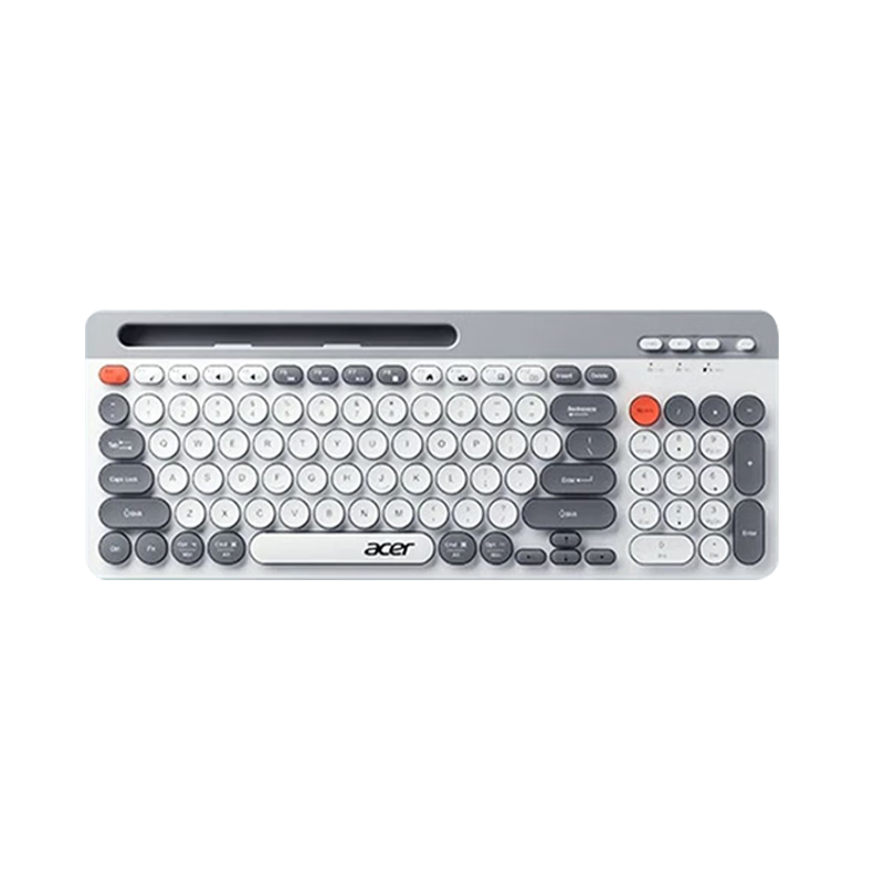 Acer Wireless Bluetooth Dual-Mode Keyboard OKW215/OKW281 Slim Ergonomic Office Home Business Computer Laptop Mobile Tablet Universal Gray White