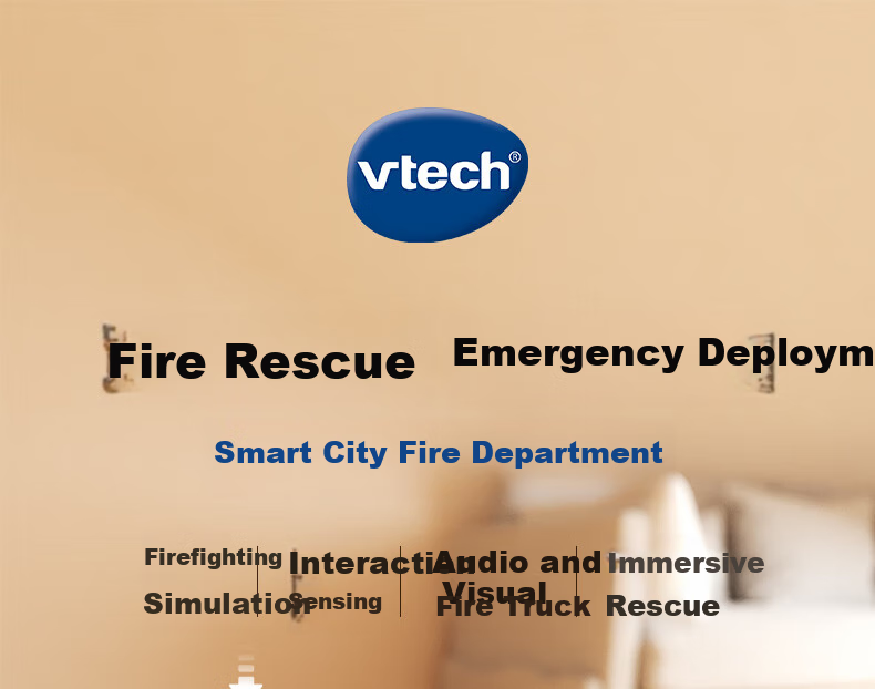 VTech Children's Toy Track Car, Smart City Fire Station Fire Truck 1-2 Baby Boys Girls Birthday Gift 1