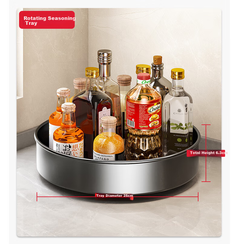 MEICHUWUYU Kitchen Spice Rack, Rotating Spice Shelf, Multifunctional Storage Box, Condiment Organizer for Home Use, Complete Set of Kitchen Utensils 19