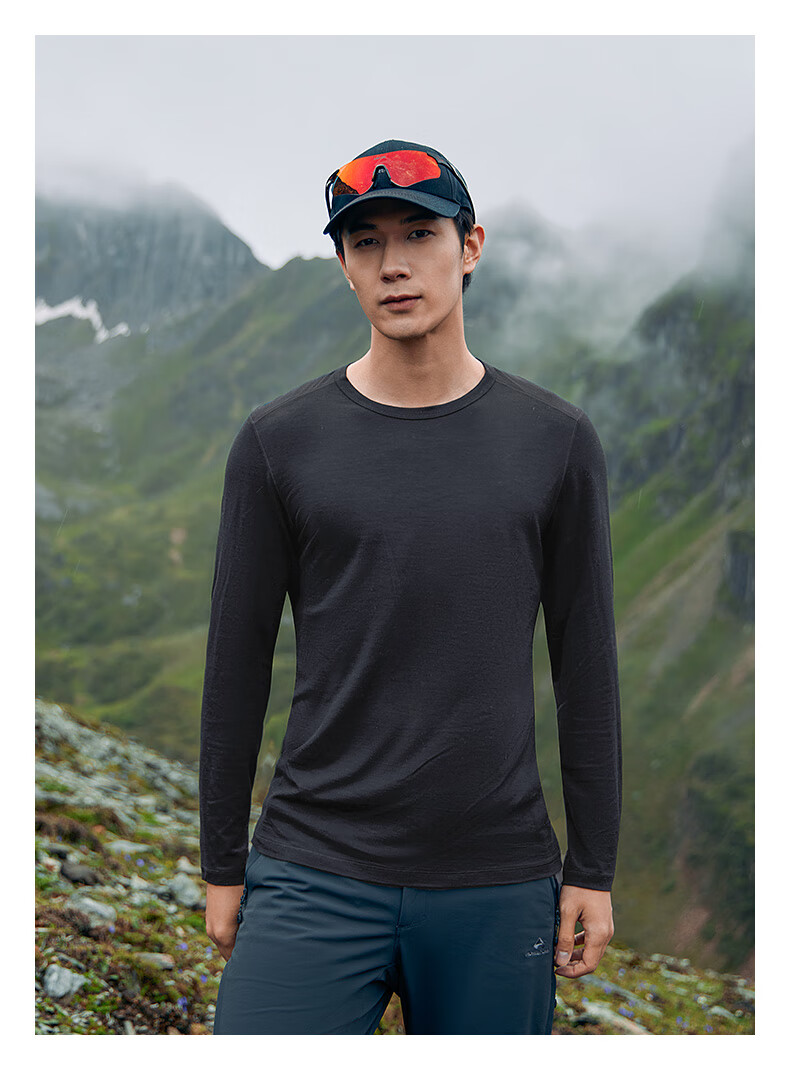 Toread Merino Wool Long Sleeve T-Shirt Men Spring Summer Outdoor Quick-Dry Breathable Lightweight High Elasticity Hiking Sports Base Layer 11