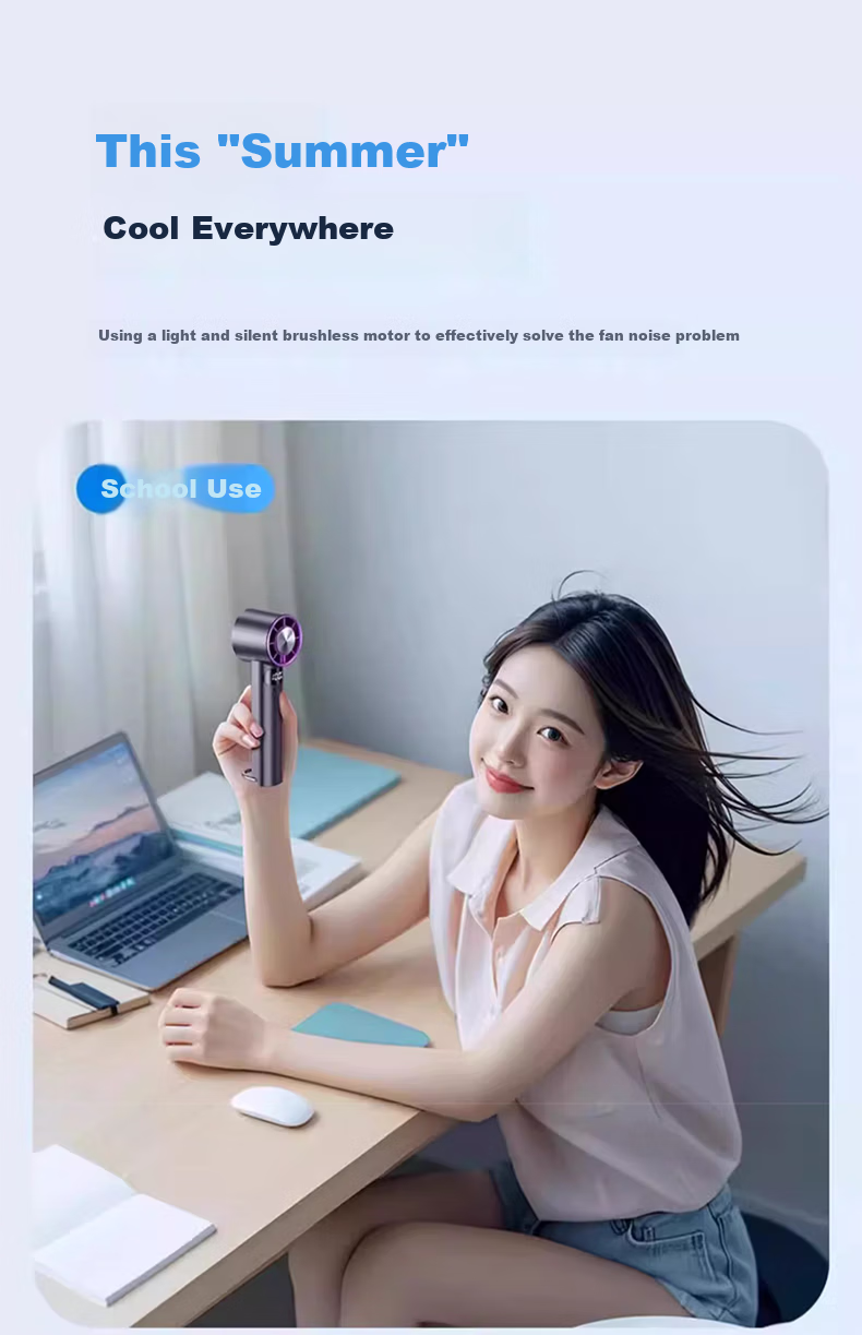 MINISO 2026 New Handheld Mini Fan, Portable Blowing Aid for Food, Electric Fan for Students And Children, Gift, Compact Quiet Long-Lasting Small Mini High-Speed Cool Air Office Desk Fa 14