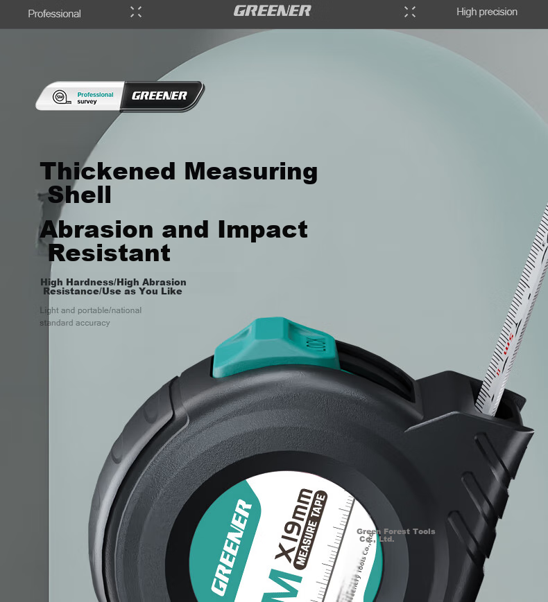 GREENER Steel Tape Measure, Thickened Household Measuring Tape, Meter Ruler, Box Ruler, High-Precision Ruler, National Standard II Grade Precision, 3 Meters * 16mm 13