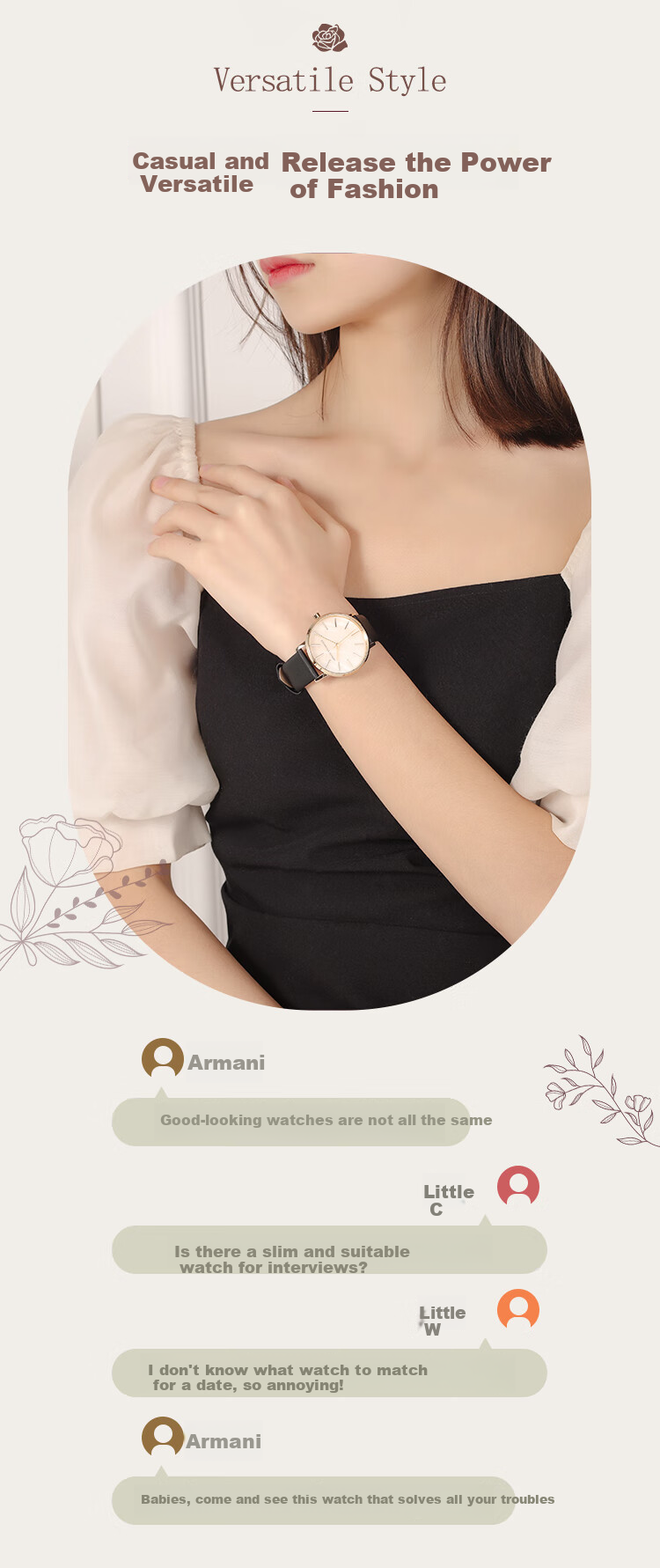 ARMANI EXCHANGE Women's Watch with Mother-Of Dial, American And European Quartz Wristwatch, Birthday Gift for Women AX5561 3