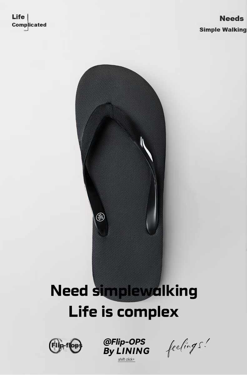 Li-Ning Flip Flops for Men And Women, Non-Slip Swimming Slippers, Summer Outdoor Wear, Soft Sole, Shower Anti-Odor Waterproof Sandals, Size 40 1