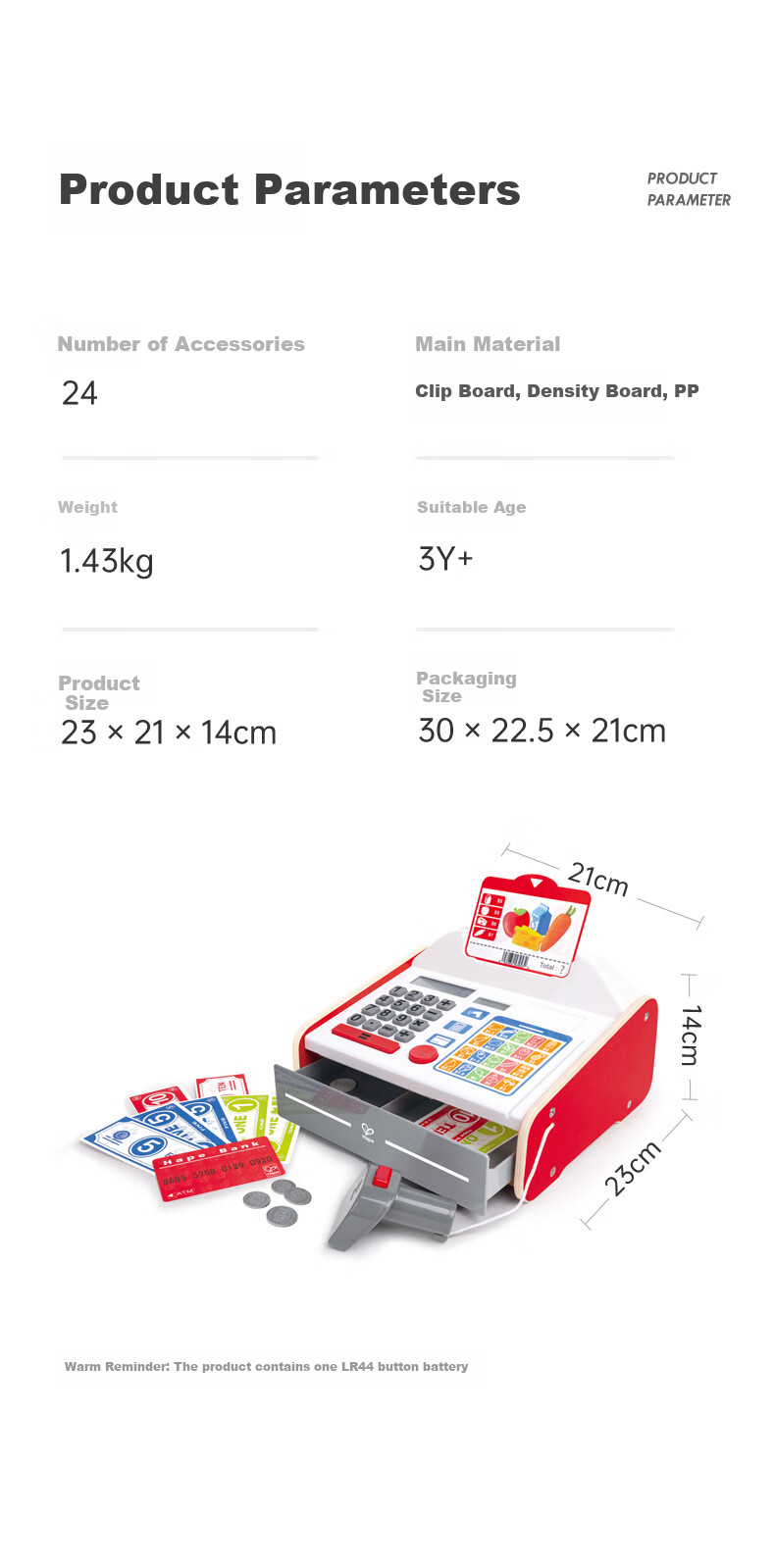 Hape (Germany), Children's Pretend Play Toy, Supermarket Shopping, Realistic Mini Store Cashier Counter, Holiday Gift, E3184 8