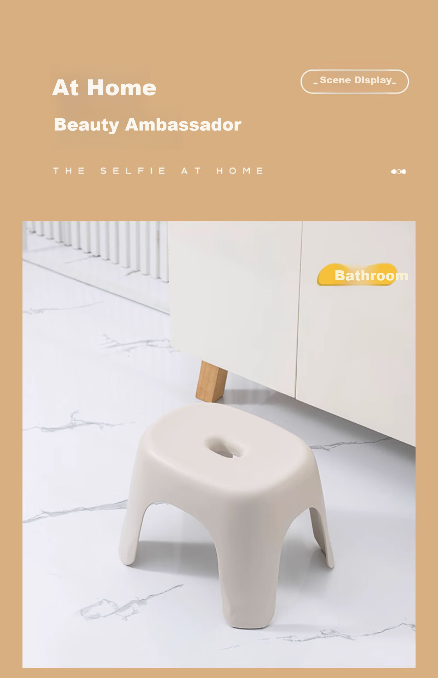 Guangduola Small Stool, Home Bathroom Shower Bench, Quiet Thickened Non-Slip Low Stool, Small Bench, Plastic Stool, Toilet Seat 10
