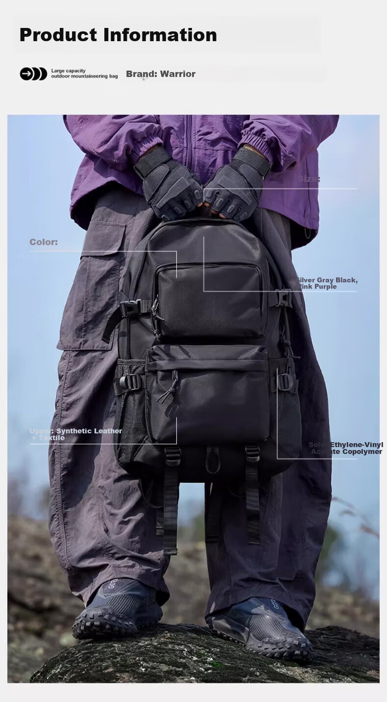 Huili Backpack for Men, Trendy Casual Large Capacity Travel Bag, Business Laptop Bag, High School Casual College Student Bookbag 5