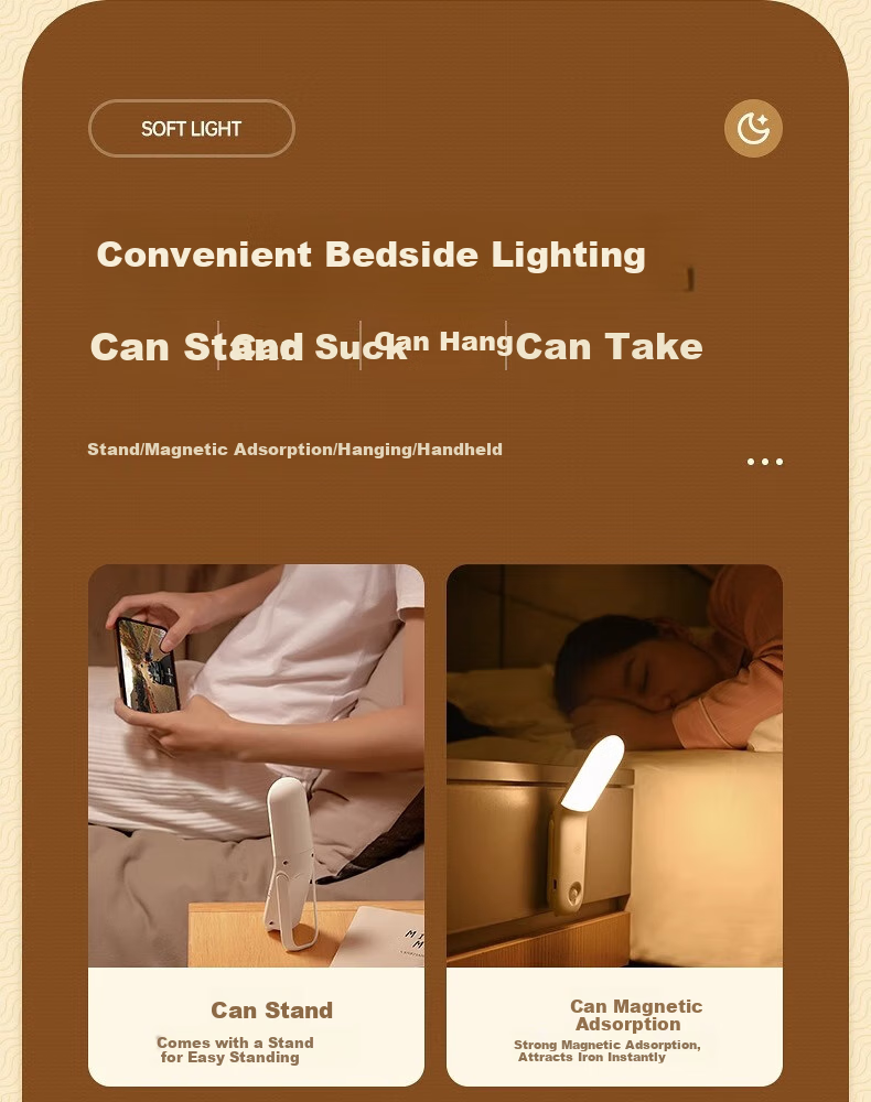 Kufire Night Light for Bedroom, Dormitory, Bedside Lamp, College Student Desk Lamp, Specialized Bedside Reading Light with Eye Protection, Rechargeable Magnetic Suctio 10