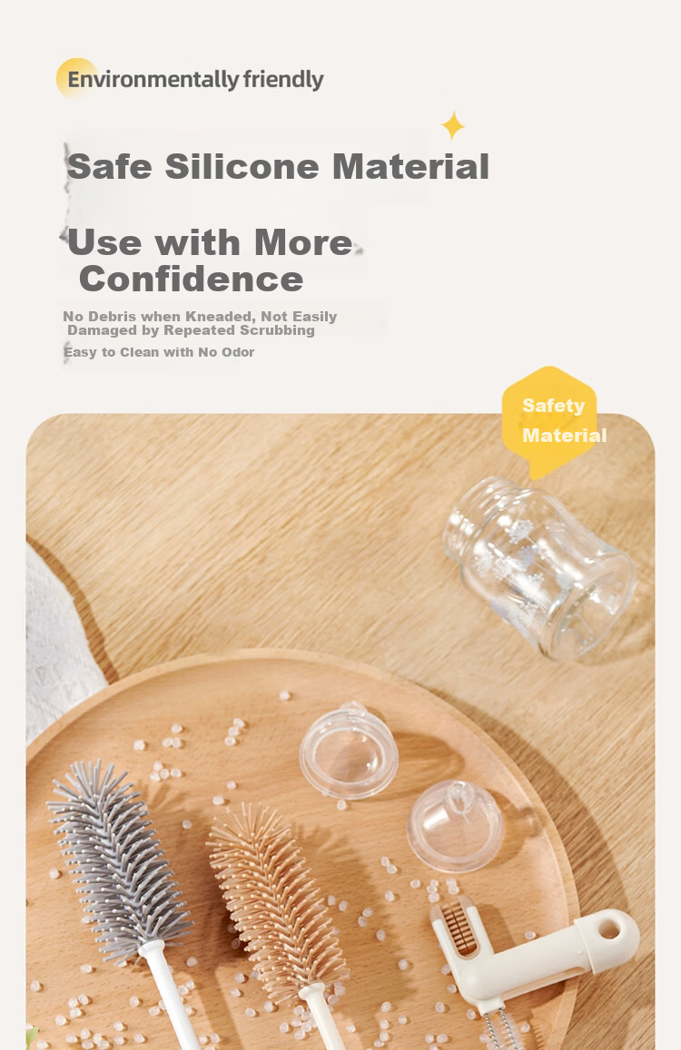 Ecoco Bottle Brush, Milk Bottle And Thermos Cup Cleaning Brush, Three-In Multifunctional Long Handle Specialized Brush E25202 Yellow 9