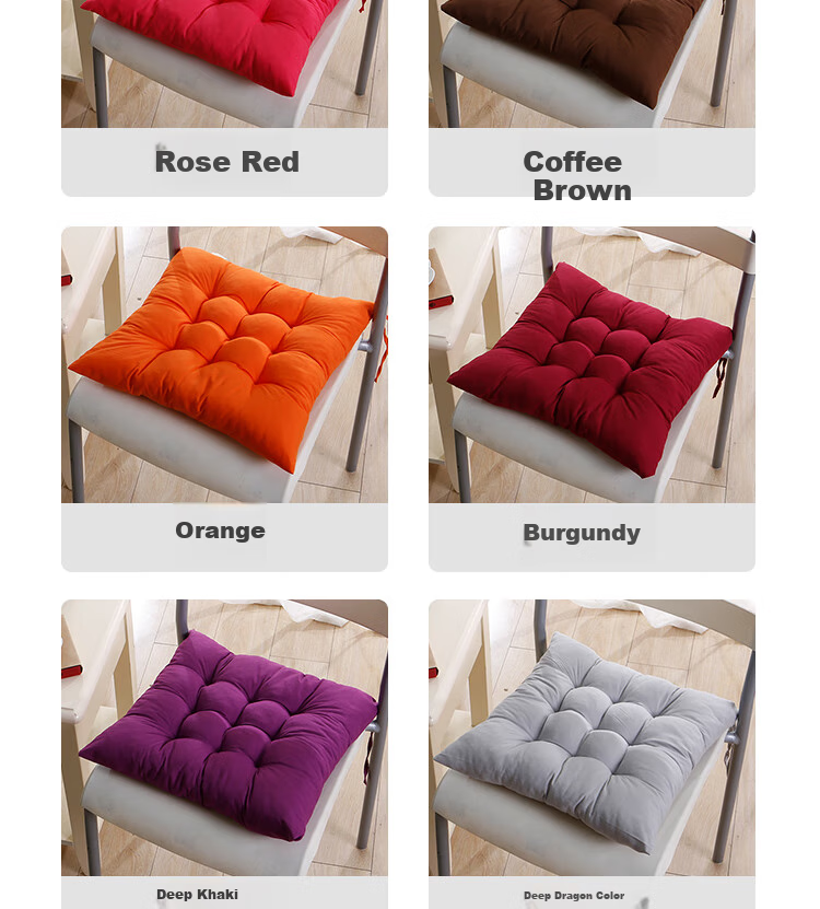 Gongxun Thickened Fabric Seat Cushion, Breathable Chair Pad, Non-Slip Chair Cushion, Student Chair Pad, Butt Cushion, Winter Office Long-Sitting Random Color 7
