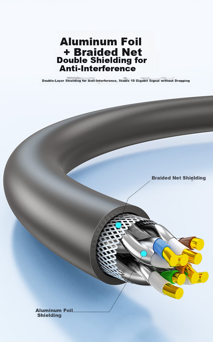 CHOOSEAL (CHOSEAL) Category 7 Double-Shielded Ethernet Cable, CAT7 Over Foxconn, 10 Gigabit Gaming-Grade Network Cable, Engineering And Home Installation 5G Wiring Box Cable, Gray 305 Meters, QS2620AT305 5