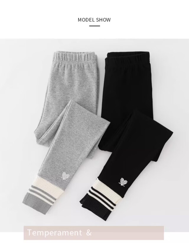 XUEXIMAN Kids Cotton Ribbed Thermal Leggings for Girls Autumn Winter Thin Casual Warm Pants for Older Children 12