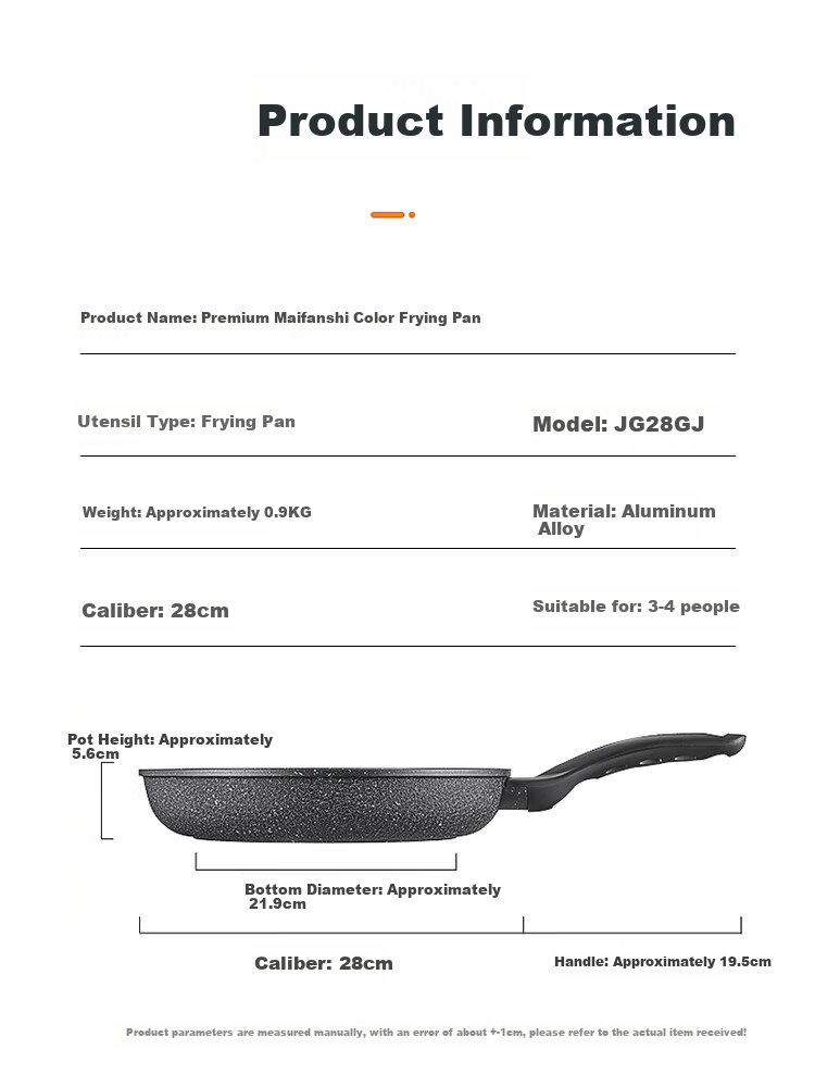 COOKER KING Frying Pan, Non-Stick Steak Pan with Maifanshi Color, 28cm, Compatible with Induction Cookers, Premium Model JG28GJ 11
