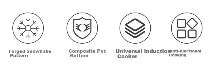 MAXCOOK Snowflake Pot, Hammered Stainless Steel Milk Pot, Noodle Soup Pot, Baby Food Pot, Compatible with Stove MCJ4503 2